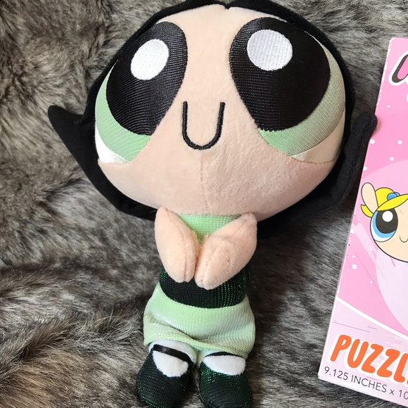 The PowerPuff Girls bundle Buttercup Mojojojo plush toys and mini puzzle - Picture 6 of 7